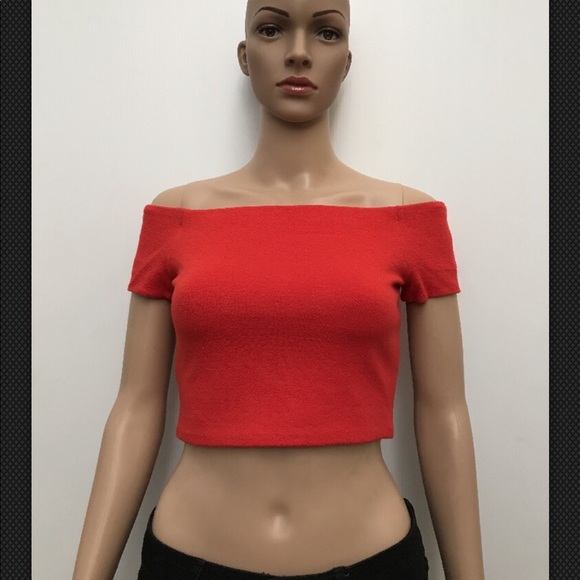 Alice + Olivia Tops - Alice Olivia orange red crop top back zipper Small